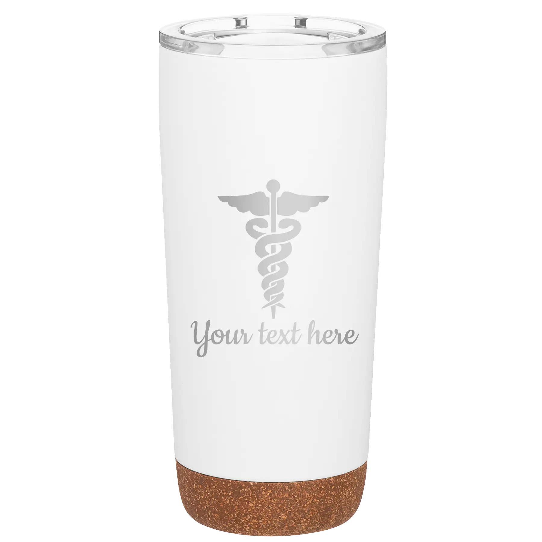 Personalized white 20 oz vacuum insulated tumbler with 'Medical' design