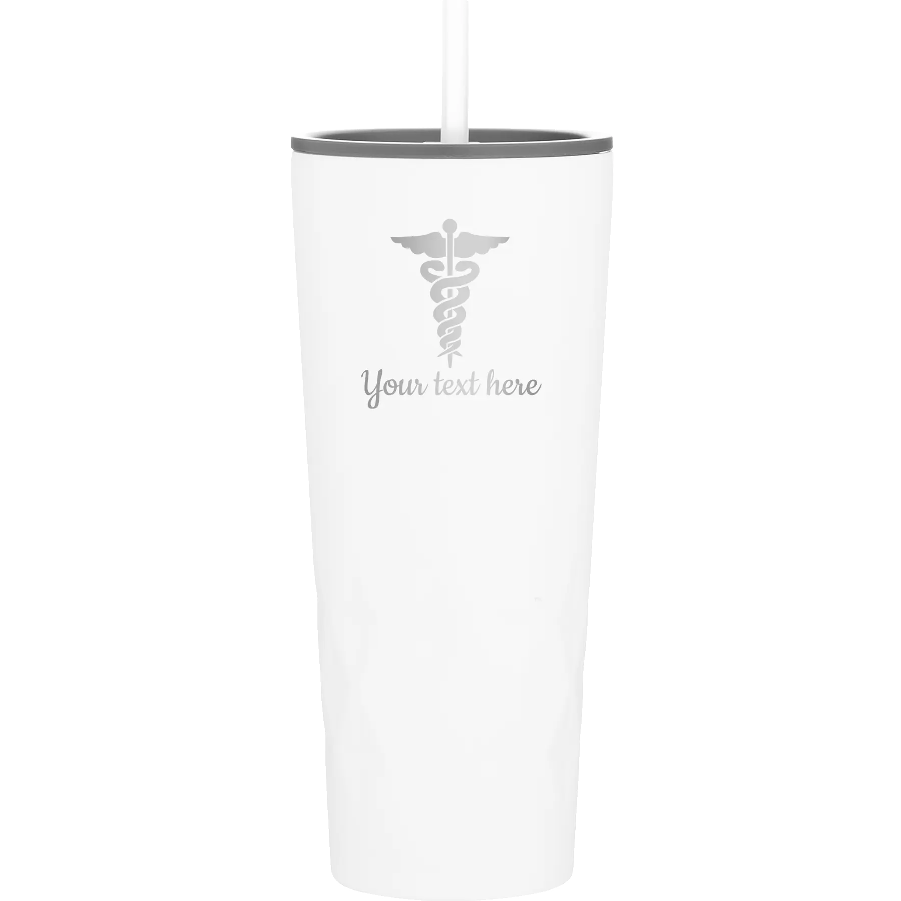 Personalized white 20 oz vacuum insulated tumbler with 'Medical' design