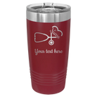 Personalized maroon 20 oz vacuum insulated tumbler with 'Nurse' design
