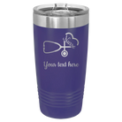 Personalized purple 20 oz vacuum insulated tumbler with 'Nurse' design