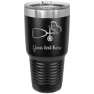 Personalized black 30 oz vacuum insulated tumbler with 'Nurse' design