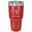 Personalized red 30 oz vacuum insulated tumbler with 'Nurse' design