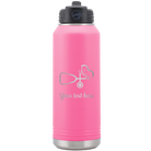 Personalized pink 32 oz vacuum insulated water bottle with 'Nurse' design