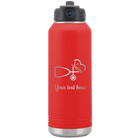 Personalized red 32 oz vacuum insulated water bottle with 'Nurse' design