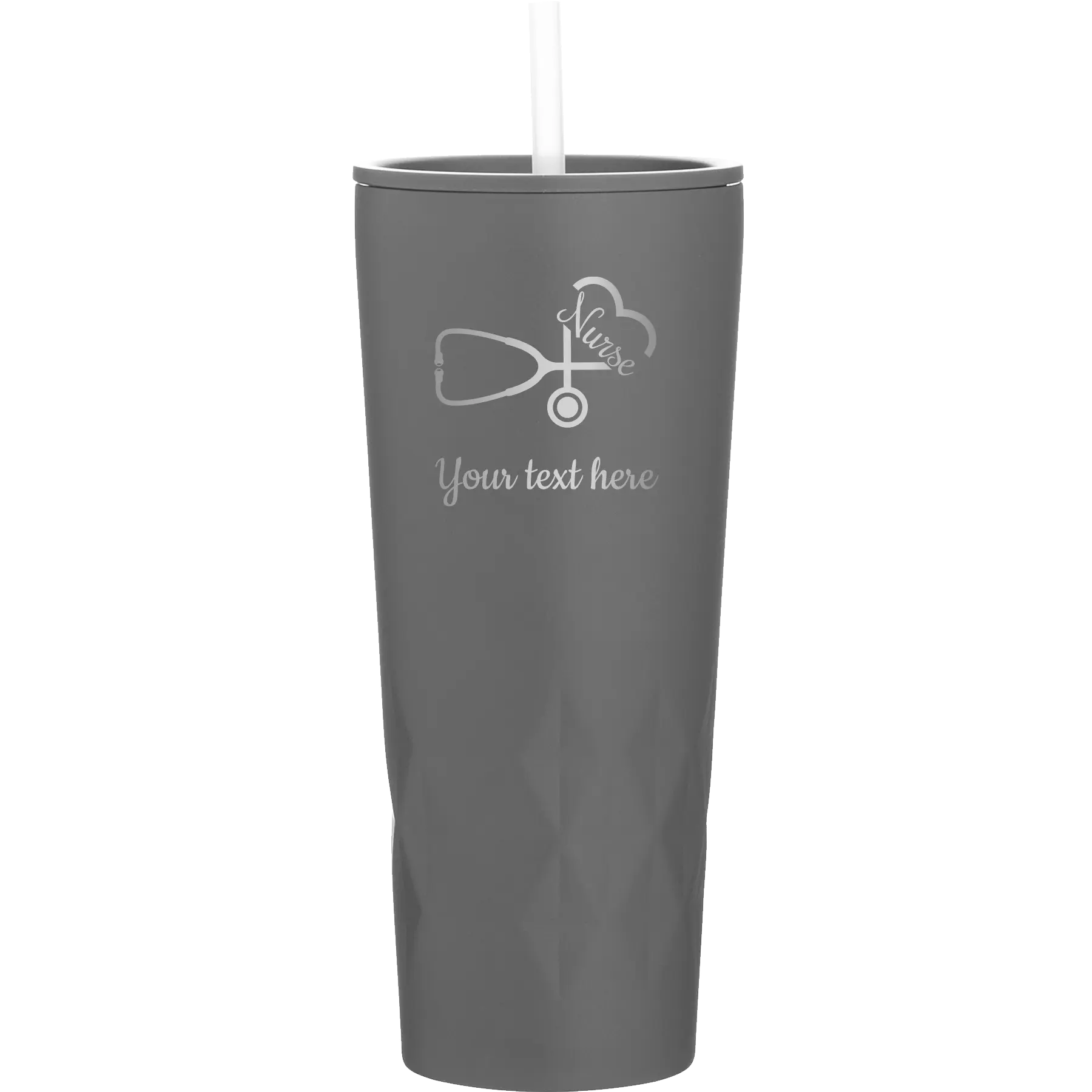 Personalized slate 20 oz vacuum insulated tumbler with 'Nurse' design