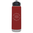 Personalized maroon 20 oz vacuum insulated water bottle with 'Last Name and Est' design