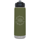 Personalized olive green 20 oz vacuum insulated water bottle with 'Last Name and Est' design