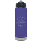 Personalized purple 20 oz vacuum insulated water bottle with 'Last Name and Est' design