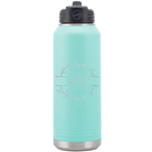 Personalized teal 32 oz vacuum insulated water bottle with 'Last Name and Est' design