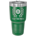 Personalized green 30 oz vacuum insulated tumbler with 'Years' design