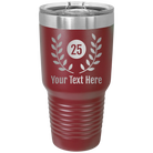Personalized maroon 30 oz vacuum insulated tumbler with 'Years' design