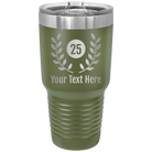 Personalized olive green 30 oz vacuum insulated tumbler with 'Years' design