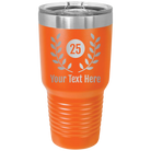 Personalized orange 30 oz vacuum insulated tumbler with 'Years' design