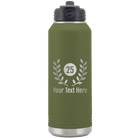 Personalized olive green 32 oz vacuum insulated water bottle with 'Years' design