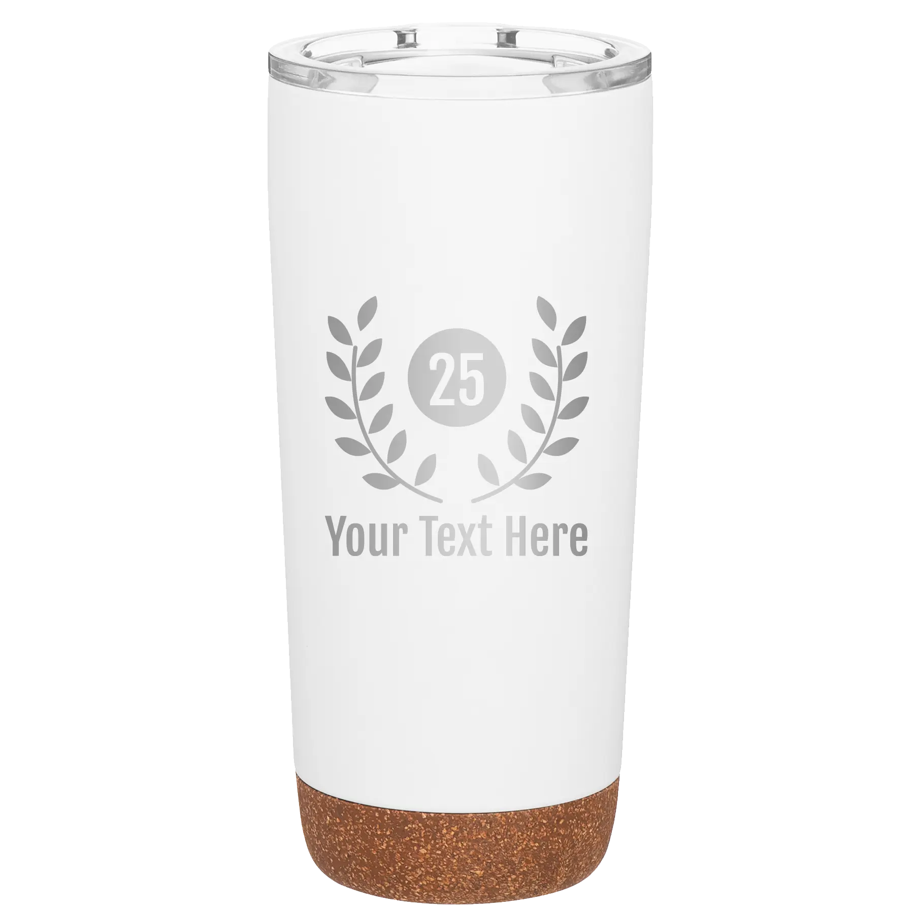 Personalized white 20 oz vacuum insulated tumbler with 'Years' design