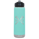 Personalized teal 20 oz vacuum insulated water bottle with 'Lacrosse' design