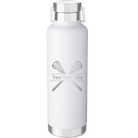 Personalized white 24 oz vacuum insulated water bottle with 'Lacrosse' design