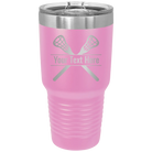 Personalized light purple 30 oz vacuum insulated tumbler with 'Lacrosse' design