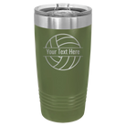 Personalized olive green 20 oz vacuum insulated tumbler with 'Volleyball' design