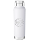 Personalized white 24 oz vacuum insulated water bottle with 'Volleyball' design