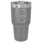 Personalized dark gray 30 oz vacuum insulated tumbler with 'Volleyball' design