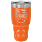 Personalized orange 30 oz vacuum insulated tumbler with 'Volleyball' design