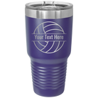 Personalized purple 30 oz vacuum insulated tumbler with 'Volleyball' design