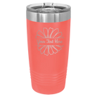 Personalized coral 20 oz vacuum insulated tumbler with 'Flower 1' design