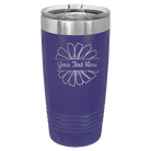 Personalized purple 20 oz vacuum insulated tumbler with 'Flower 1' design