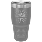 Personalized dark gray 30 oz vacuum insulated tumbler with 'Flower 1' design