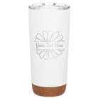Personalized white 20 oz vacuum insulated tumbler with 'Flower 1' design