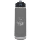 Personalized dark gray 20 oz vacuum insulated water bottle with 'Flower Frame 1' design