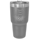 Personalized dark gray 30 oz vacuum insulated tumbler with 'Flower Frame 1' design