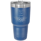 Personalized royal blue 30 oz vacuum insulated tumbler with 'Flower Frame 1' design