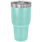 Personalized teal 30 oz vacuum insulated tumbler with 'Floral Circle with Text Wedding or Anniversary' design