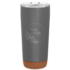 Personalized storm gray 20 oz vacuum insulated tumbler with 'Floral Circle with Text Wedding or Anniversary' design