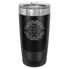 Personalized black 20 oz vacuum insulated tumbler with 'Mandala 1' design