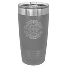Personalized dark gray 20 oz vacuum insulated tumbler with 'Mandala 1' design