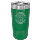 Personalized green 20 oz vacuum insulated tumbler with 'Mandala 1' design