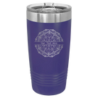 Personalized purple 20 oz vacuum insulated tumbler with 'Mandala 1' design