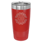 Personalized red 20 oz vacuum insulated tumbler with 'Mandala 1' design