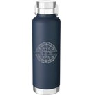 Personalized navy 24 oz vacuum insulated water bottle with 'Mandala 1' design