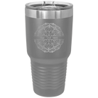 Personalized dark gray 30 oz vacuum insulated tumbler with 'Mandala 1' design