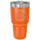 Personalized orange 30 oz vacuum insulated tumbler with 'Mandala 1' design