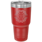Personalized red 30 oz vacuum insulated tumbler with 'Mandala 1' design