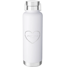 Personalized white 24 oz vacuum insulated water bottle with 'Heart Frame' design