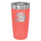 Personalized coral 20 oz vacuum insulated tumbler with 'Football Helmet' design
