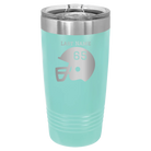 Personalized teal 20 oz vacuum insulated tumbler with 'Football Helmet' design