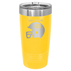 Personalized yellow 20 oz vacuum insulated tumbler with 'Football Helmet' design