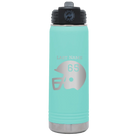 Personalized teal 20 oz vacuum insulated water bottle with 'Football Helmet' design